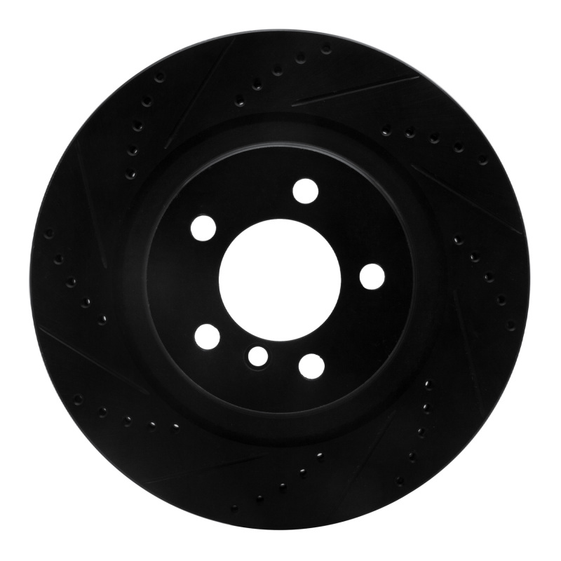 Land Rover Range Rover Brake Rotor (1) - Front Left - R1 Concepts - Drilled & Slotted - Black - `06-`09
